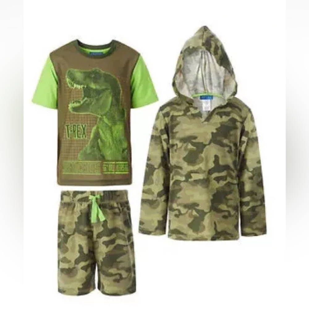 Saint eve camp t-Rex boys 3 piece sleepwear set fort kids size L(14/16)